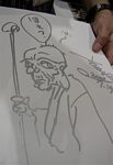 During the Yoshimatsu autograph session, I snapped a photo of the Dakuan sketch the artist drew for a fan.