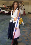 Did Yuna from FINAL FANTASY X really wear a black bikini top underneath her blouse?  Whoa, I might need to check out that game again!