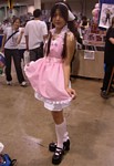 Free to casually browse around the dealers room at last, I come across a fidgety Chii from CHOBITS, who gets flustered when a female pedestrian in the background shoots a smile at the cameraman!
