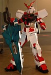 Make way for this huge MBF-PO2 Gundam Astray Red Frame mobile suit mecha from GUNDAM SEED!  This guy towers above practically everyone in the Exhibit Hall (and I have no idea how he's going to navigate it)!