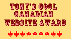Tony's Cool Canadian Website Award