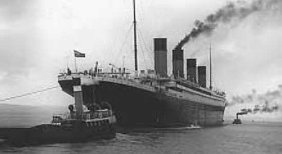 Titanic getting underway.