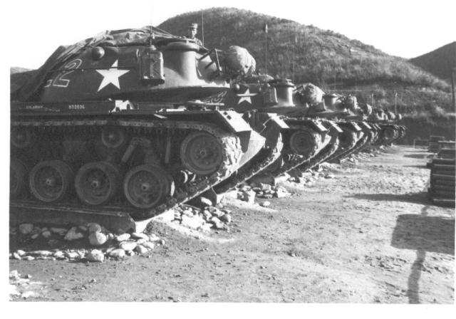 M48 Tanks, Motor Pool, Camp Beavers, Korea, circa 1963