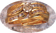 14K Gold Diamond Bridal Set, (60 Points Total Diamond Weight).