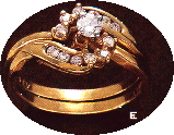 14K Gold Diamond Bridal Set, (36 Points Total Diamond Weight).