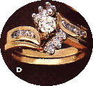 14K Gold Diamond Bridal Set, (1/2 Carat Points Total Diamond Weight)