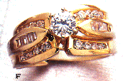 14K Gold Diamond Bridal Set, (1 Carat Points Total Diamond Weight