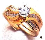 14K Gold Diamond Bridal Set, (.72 Carat Points Total Diamond Weight