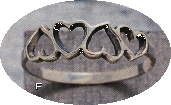 Four Hearts Silver Ring