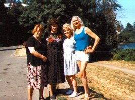 Cassie, Kaitlyn, me, and Julianne beside Lake Washington