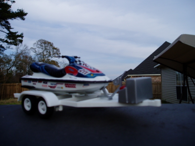 Stephannies' Watercraft Racer, comes with a neat, prepainted figure and a cool looking water splash to display it on. Neat little kit, and very easy to go together!. Oh, and she took first place with it!