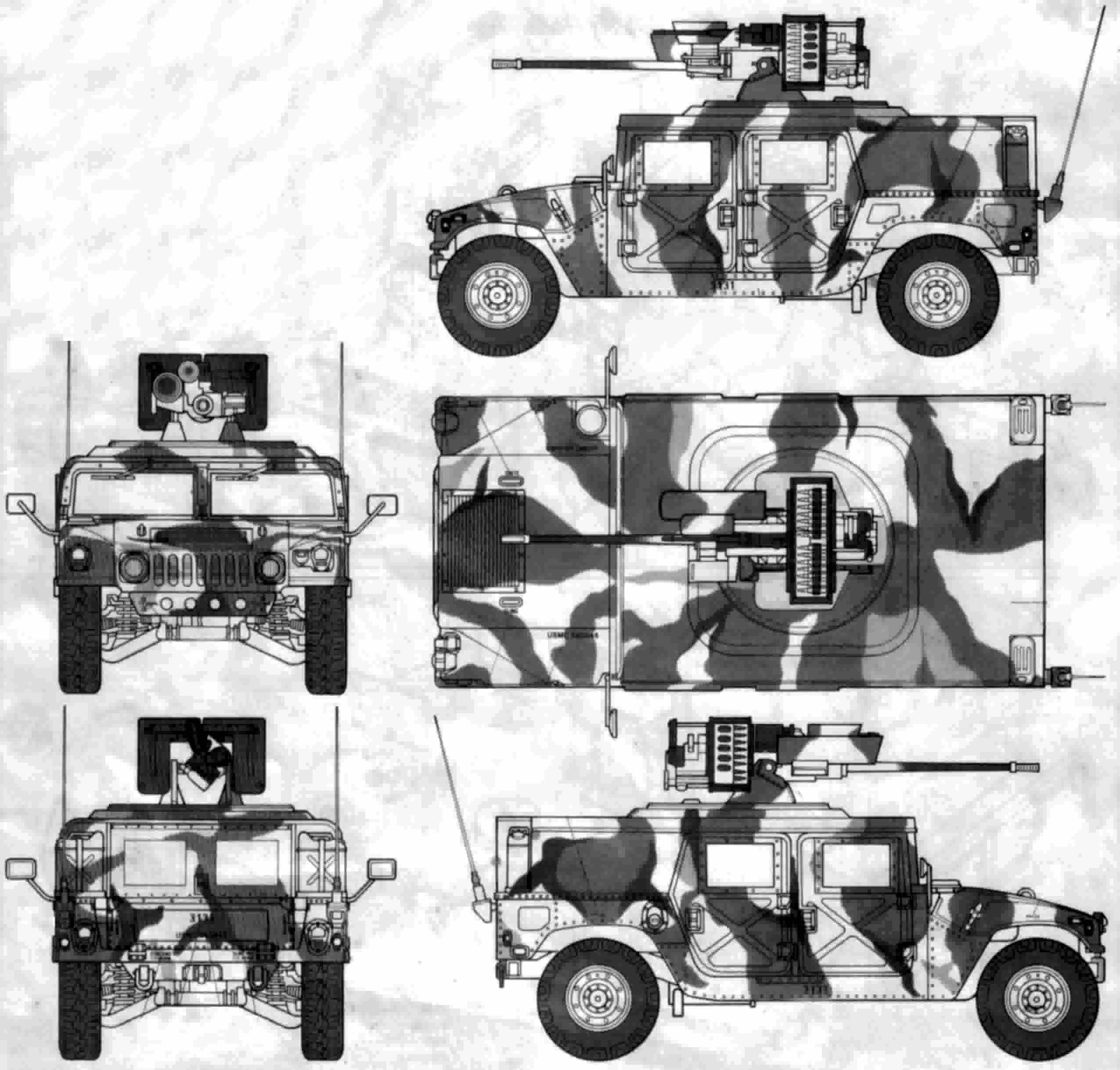 HMMWV & M242 Bushmaster U. S. Marine (Desert Scheme) (98,180 bytes)