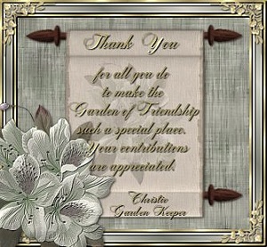 Thank You, from Garden Keeper Christie