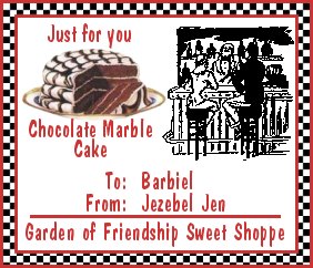 Jezebels Jen Chocolate Marble Cake