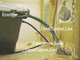 Feed/drain lines and overflow hose from a planter box unit.