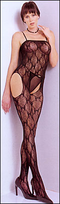 Bow Lace Suspender Bodystocking
