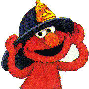 Elmo's thinking about becoming a fireman when he grows up