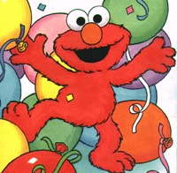 Elmo having a party