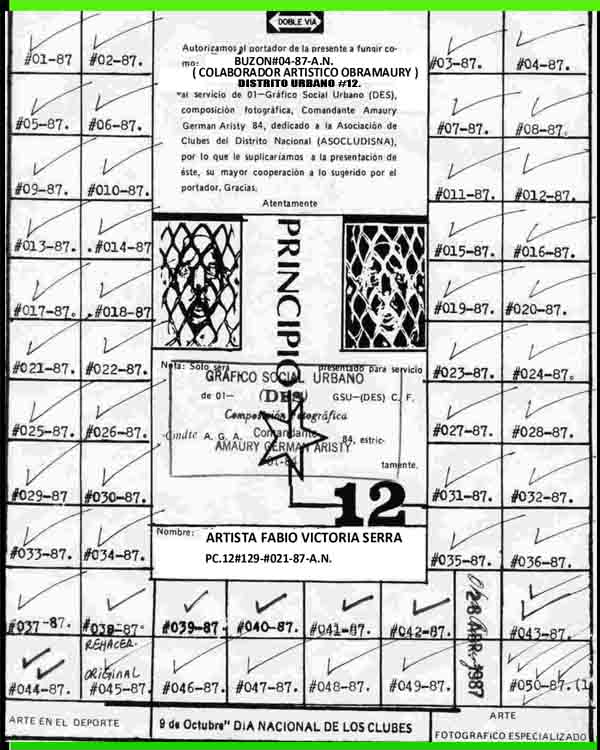 BUZON#04-87-A.N.ARTISTA FABIO VICTORIA SERRA-( COLABORADOR ARTISTICO OBRAMAURY )