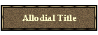 Allodial Title
