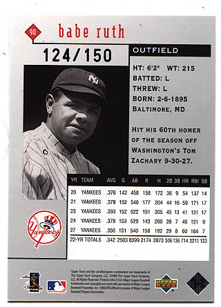 Quadruple Diamond Babe Ruth