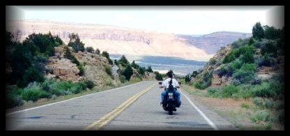 Photo of us riding into Colorado