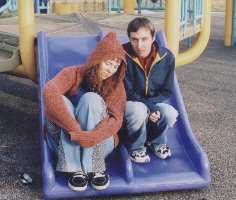 rene boy and melly girl getting their pictures taken