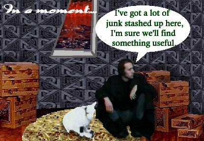 [In the goat's room.]