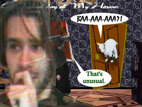 [floating goats bite.]