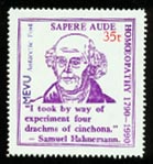 1990, Bicentennial of Homoeopathy, 35 tanos.
Click this stamp to learn more about homoeopathy.