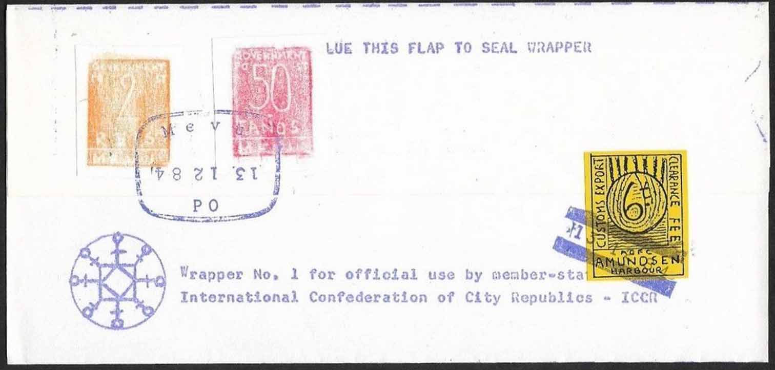Mevu 1984 cover with inverted date in postmark