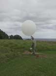 Launching the daily weather balloon, Met Station.