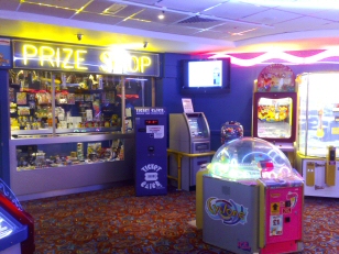 Many of the entertainment machines and interactive games pay in tickets which can be redeemed for fab prizes. Save your tickets up through out your stay and then choose your gifts / Prizes before you leave. (cash machine (LINK ATM) located in this area)