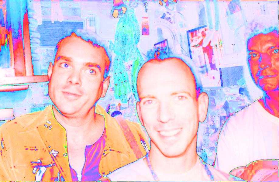 Charles,Peter,Matieu in Holland,Summer 1998 with psychedelic effect