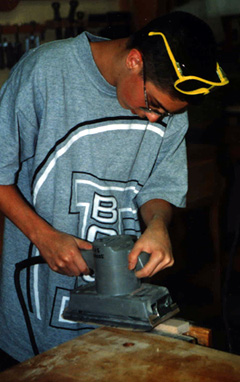 [student woodworking]