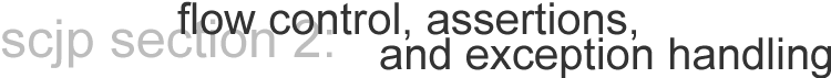 scjp section 2: flow control, assertions and exception handling