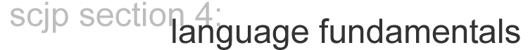 scjp section 4: language fundamentals