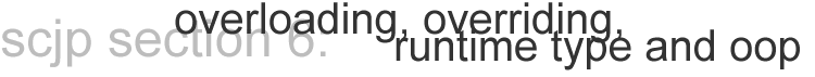scjp section 6: overloading, overriding, runtime type and object orientation