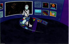 Blackfire and Infinity in the Info-Center of Nightfall Station