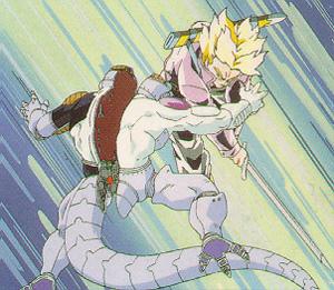 Trunks slicing up Frieza
