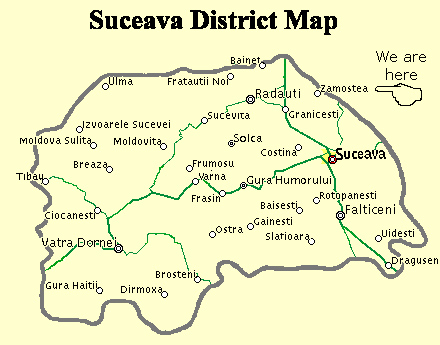 Suceava District Map