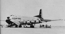 A C-124C on the ramp at Biggs AFB, circa
                      1954