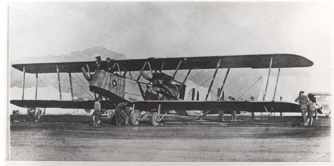 Martin MB-1 at the original location of Biggs
                    Field in 1919.