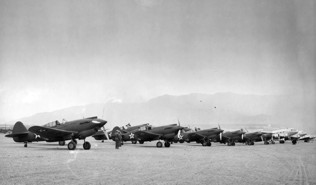 P-40s at Biggs during a dust storm