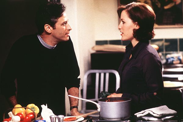 Jon Stewart and Gillian Anderson