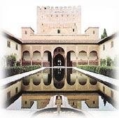 Courtyard of the Alhambra Mosque in Granada, Spain