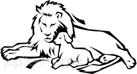 Lion lays with lamb