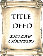 The title deed to Eno chambers new Australian office.