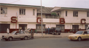At the scene of the gunplay. SGBC Bank -  Limbe Branch.  (No rifles or soldiers this time!)