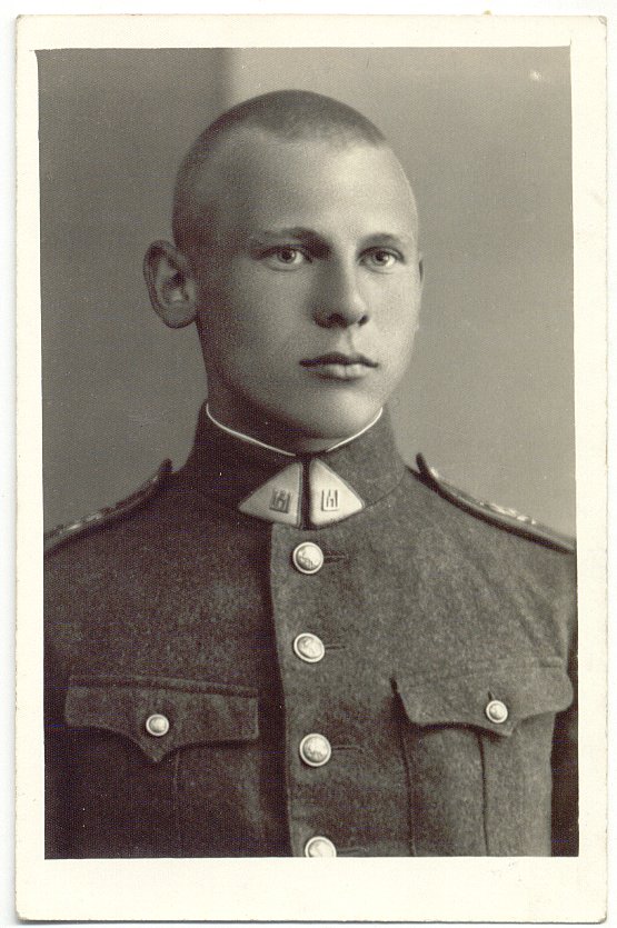 Vincas Cerskus in Lithuanian cadet uniform